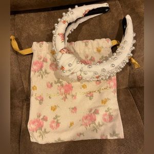 Loveshackfancy & Lele Sadoughi headband collaboration.